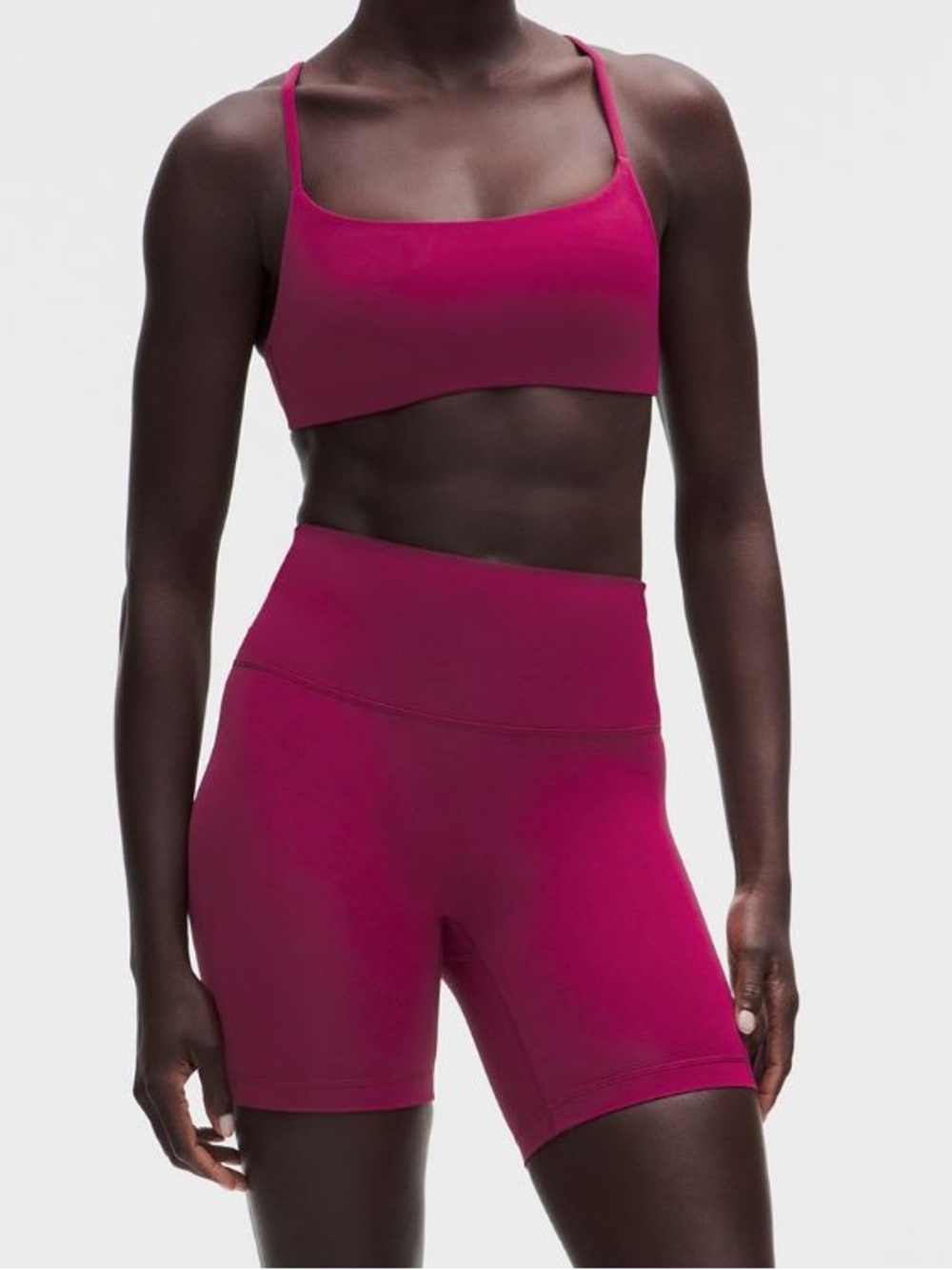 lululemon athletica Hot Pink Sports Bra and High-Waist Shorts Set align 6 8